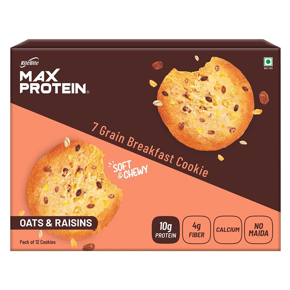 RiteBite Max Protein Cookies Oats & Raisins Image
