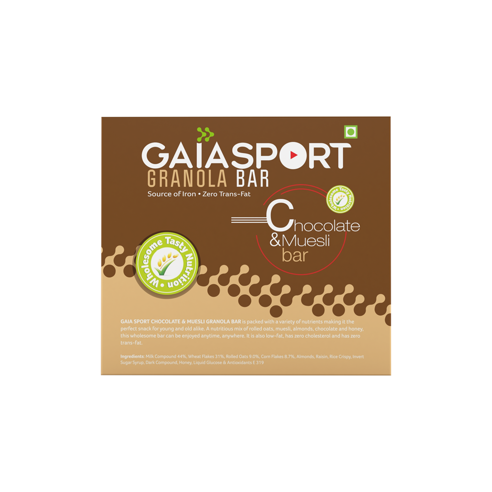 Gaia Sport Chocolate & Muesli Granola Bar Image