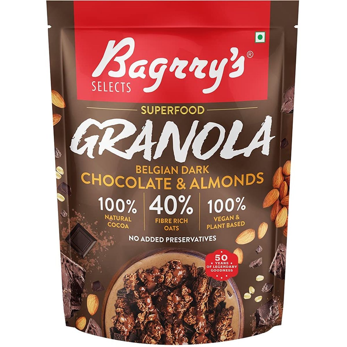 Bagrry's Superfood Granola Belgian Dark Chocolate And Almonds Image