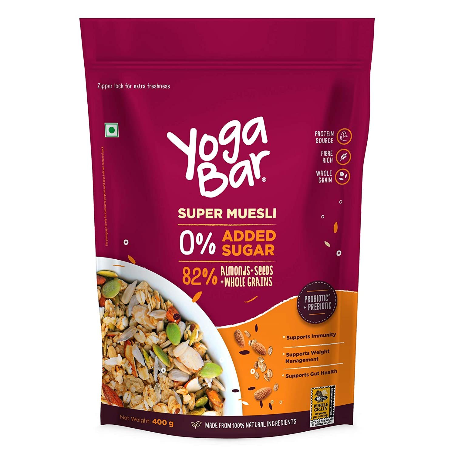 Yogabar Super Muesli, No Added or Hidden Sugar, Breakfast Muesli Image