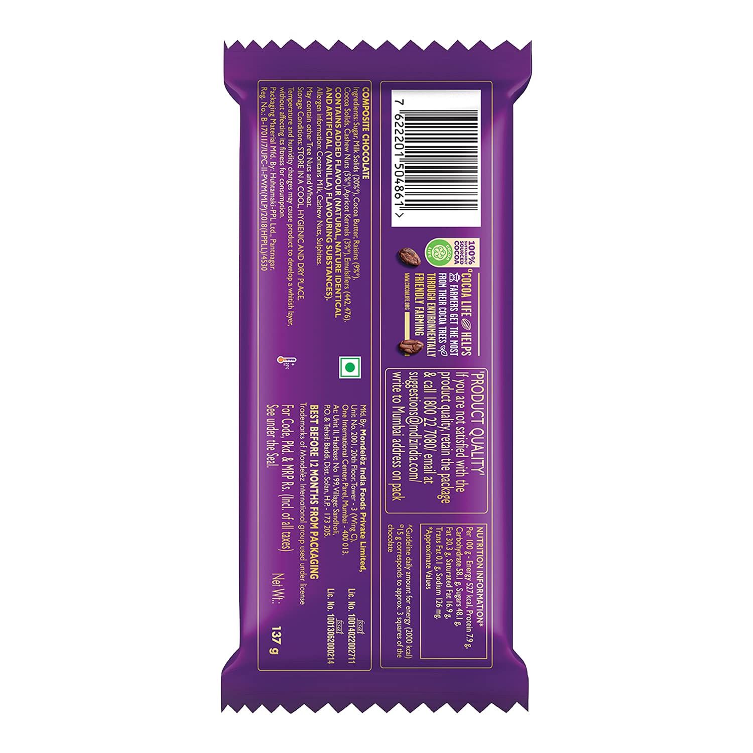 Cadbury Dairy Milk Silk Fruit And Nut Chocolate Bar Ariso 9417