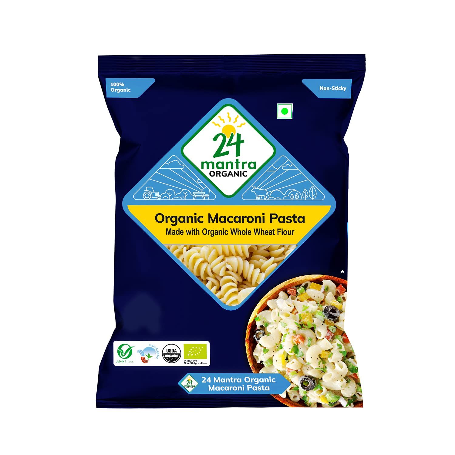 24 Mantra Organic Wholewheat Macaroni Pasta Image