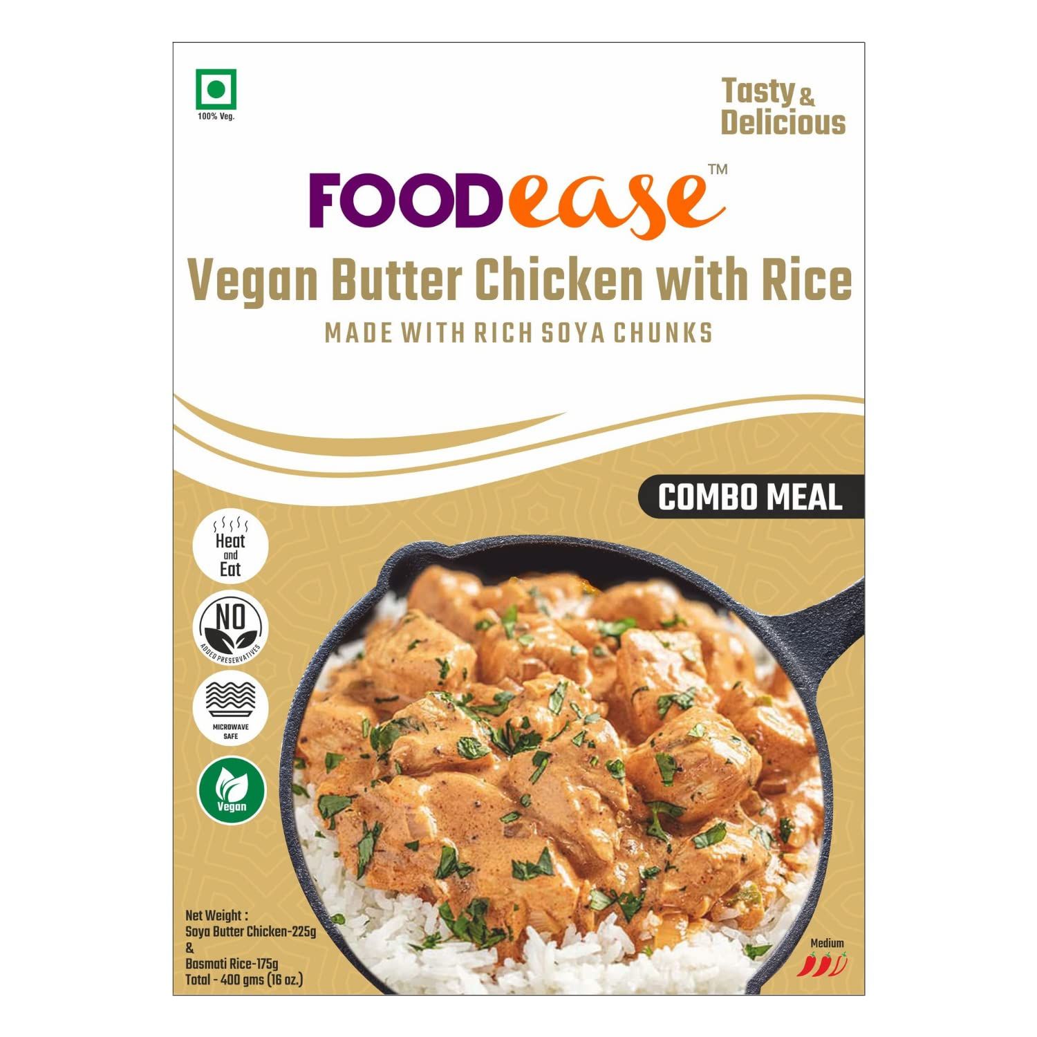 FOODEASE Ready to Eat Vegan Butter Chicken with Rice Image