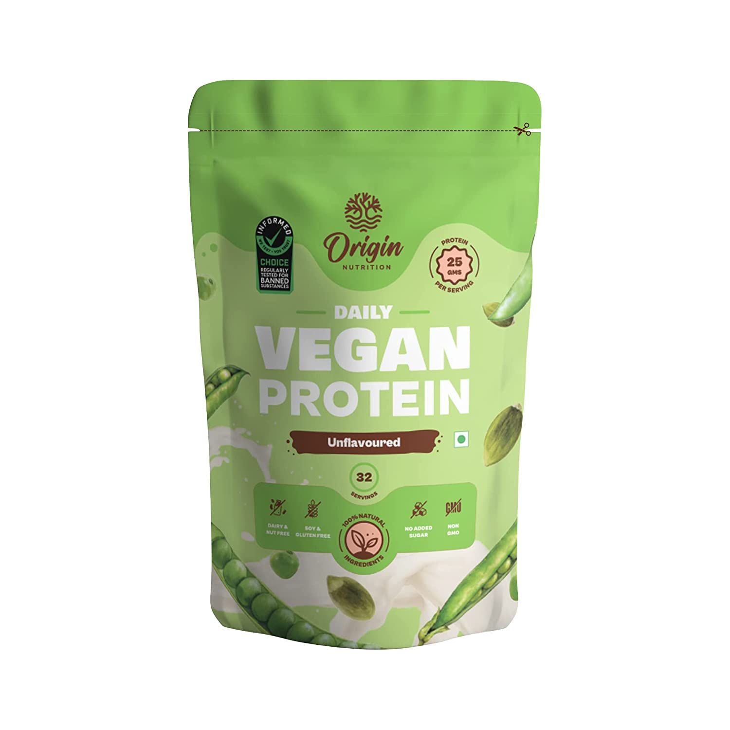 Origin Nutrition Daily Vegan Plant Protein Powder Unflavoured Image