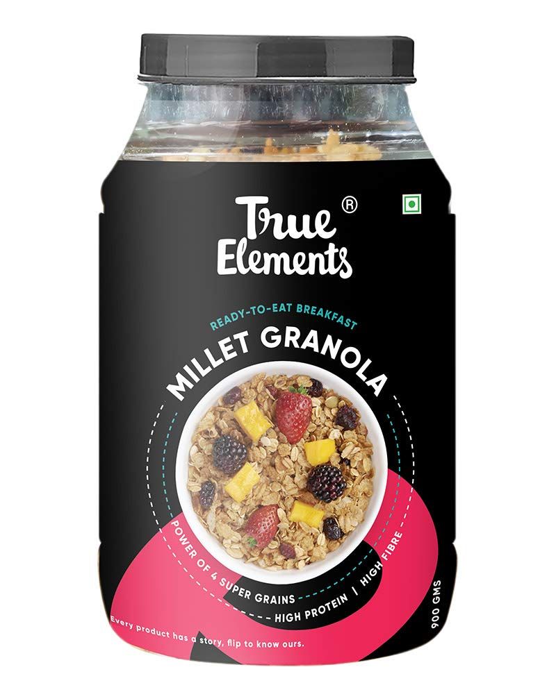 True Elements Millet Granola Packed With Rolled Oats Jowar Bajra And Wheat Flakes Image