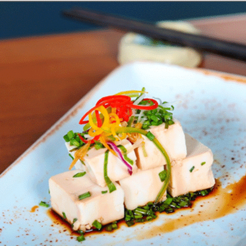 Steamed Tofu With Spring Onions & Soya Glaze Image