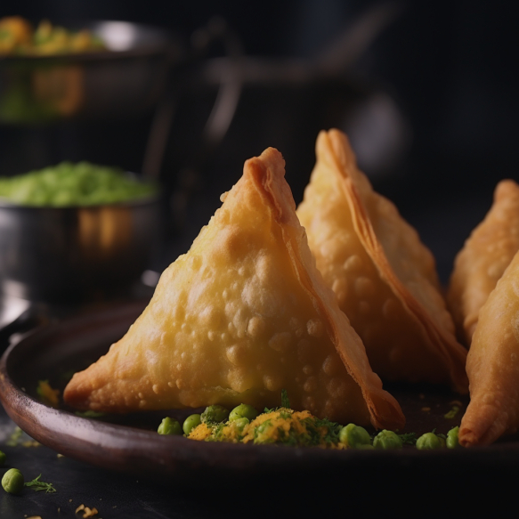Matar Samosa with Spiced Peas Filling