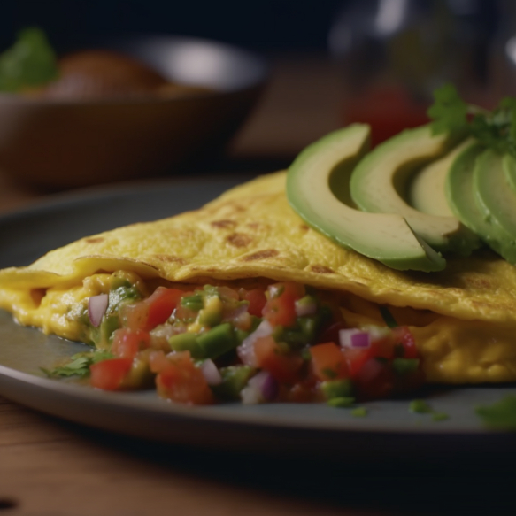 Mexican Omelette With Avocado Salsa