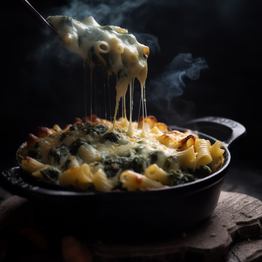 Cheesy Spinach and Artichoke Baked Pasta