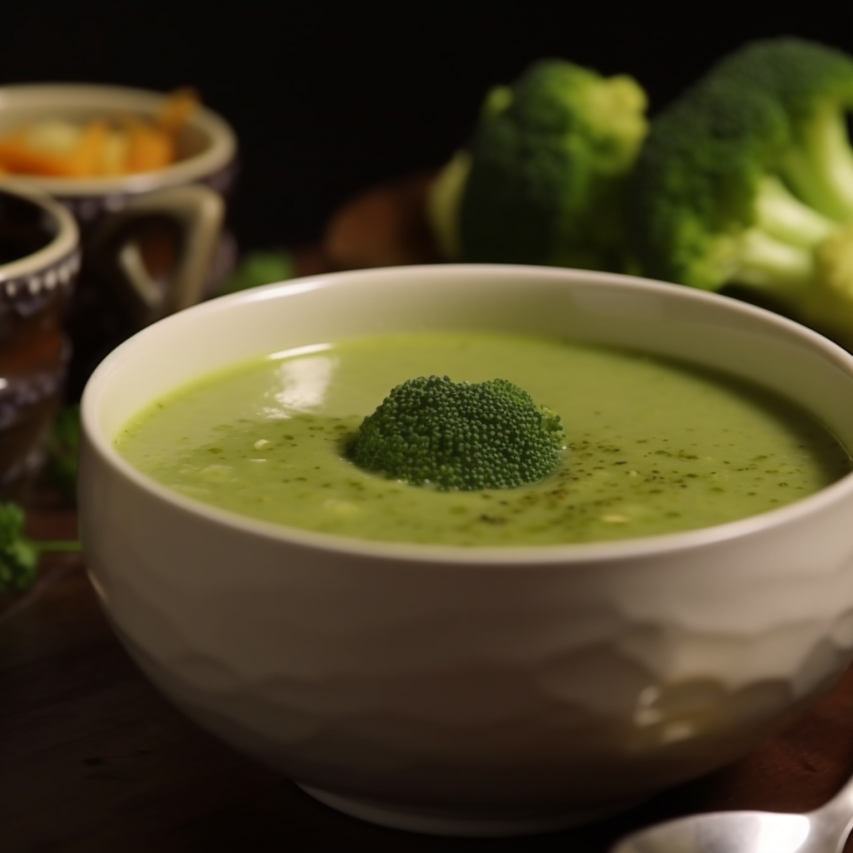 Italian Style Broccoli Cauliflower Soup with Spicy Flavors