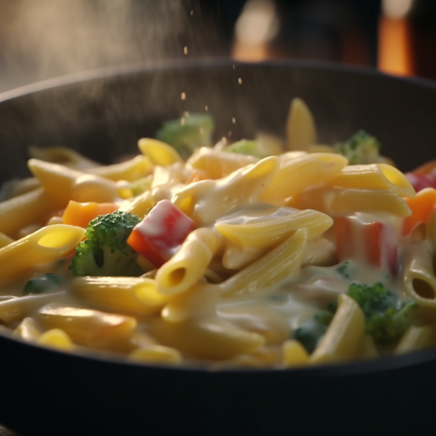 Creamy Penne Pasta with Colorful Veggies